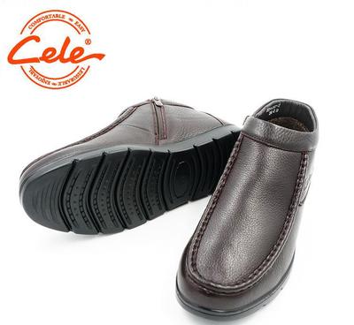 【2016秋冬季 新款保障牛皮棉皮鞋 廠家直銷純色圓頭保暖】?jī)r(jià)格_廠家_圖片